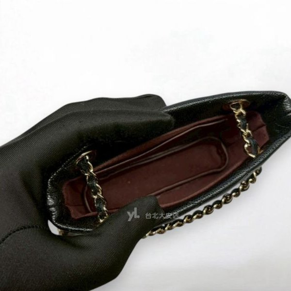 A13138-CHANEL 25C 黑色荔枝牛皮淡金釦小鍊包AP4422-5