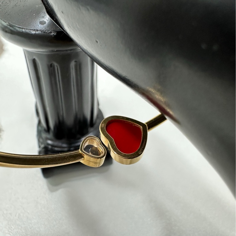 Chopard蕭邦Happy hearts紅玉髓愛心快樂鑽石手鐲 18k玫瑰金 單環無配件-3