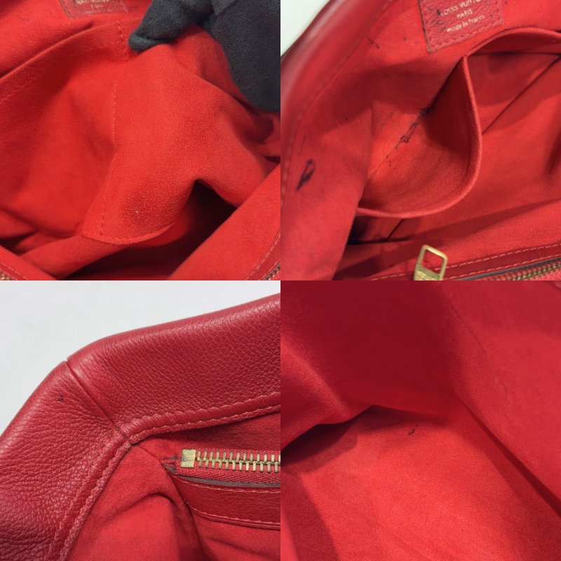LV Pallas老花紅皮革肩背包-5