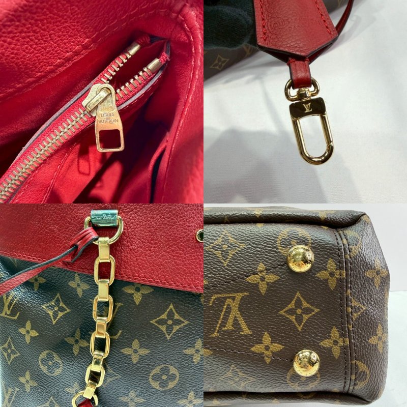 LV Pallas老花紅皮革肩背包-7