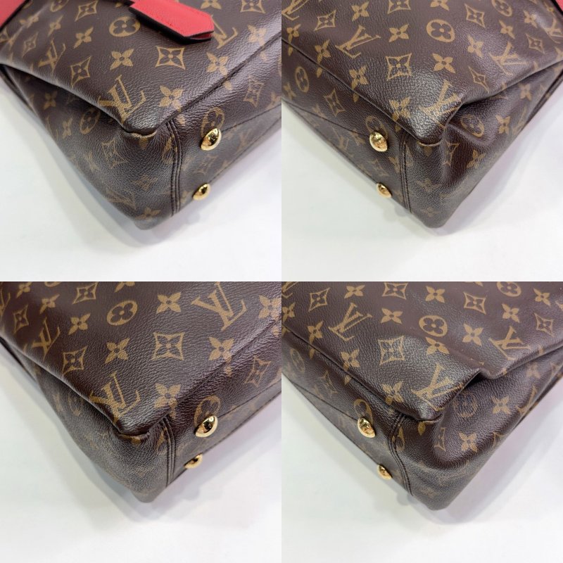 LV Pallas老花紅皮革肩背包-9