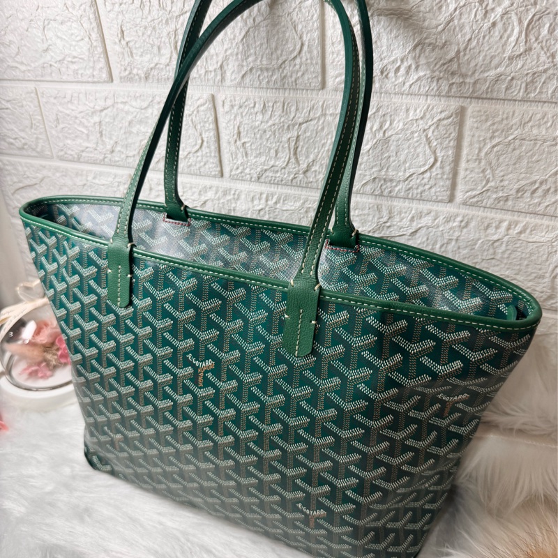 GOYARD- pm 綠荖花拉鍊托特包-1