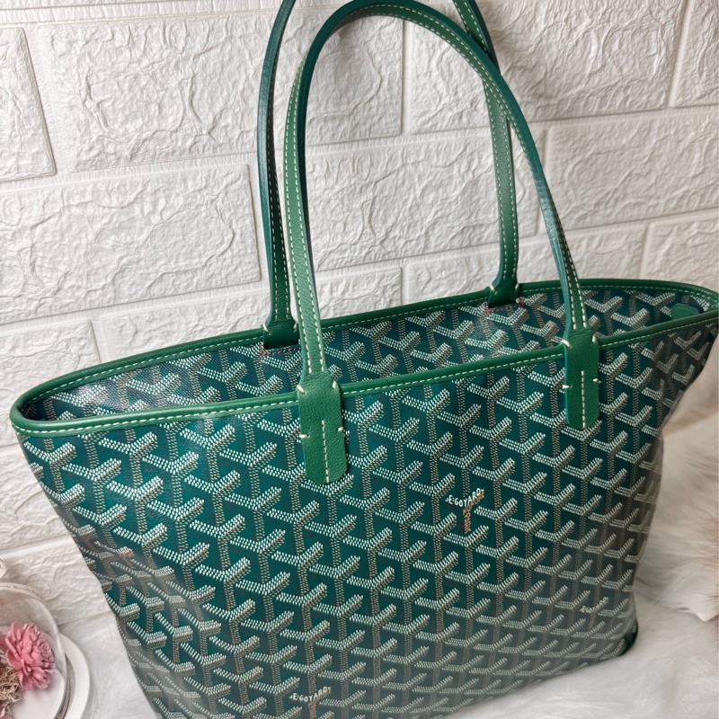GOYARD- pm 綠荖花拉鍊托特包-2