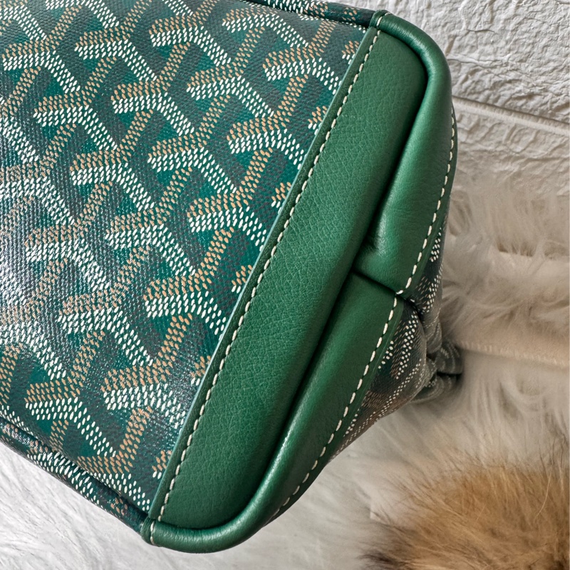 GOYARD- pm 綠荖花拉鍊托特包-4