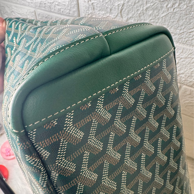 GOYARD- pm 綠荖花拉鍊托特包-6