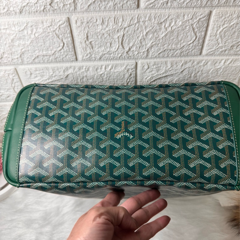 GOYARD- pm 綠荖花拉鍊托特包-7