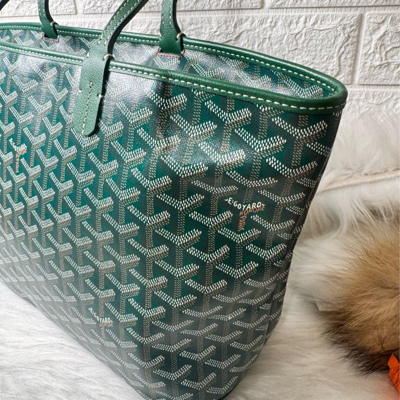 GOYARD- pm 綠荖花拉鍊托特包-9