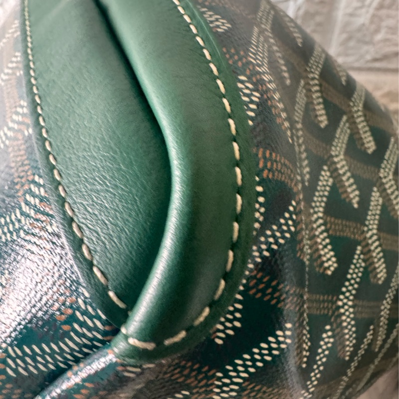 GOYARD- pm 綠荖花拉鍊托特包-12