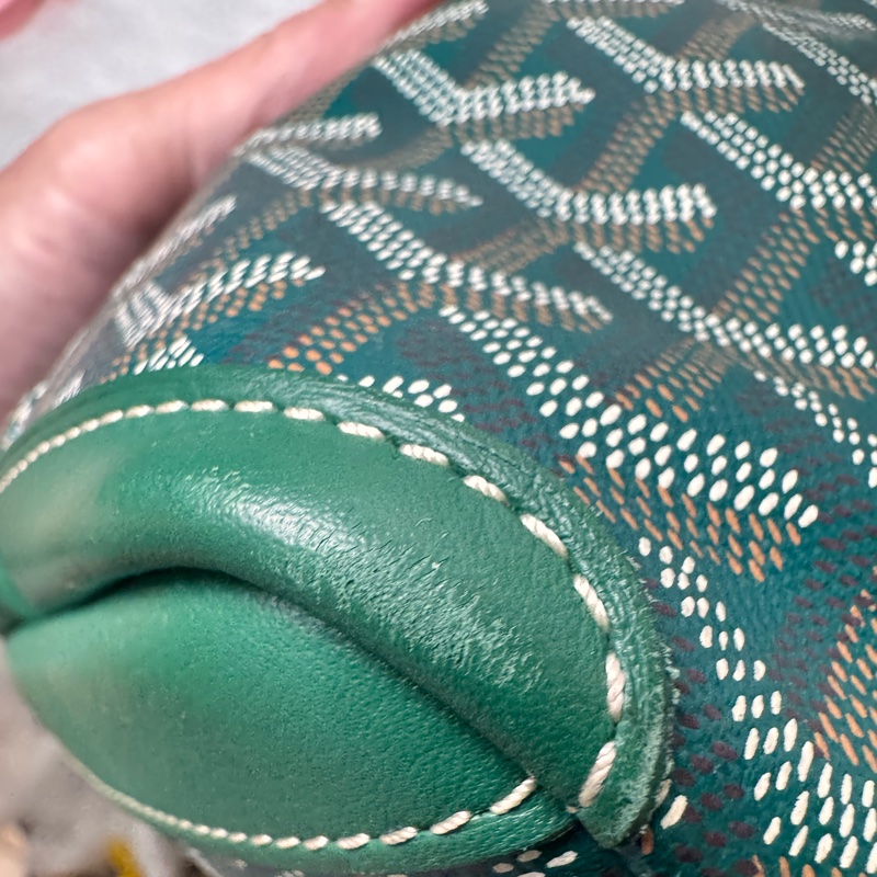 GOYARD- pm 綠荖花拉鍊托特包-14