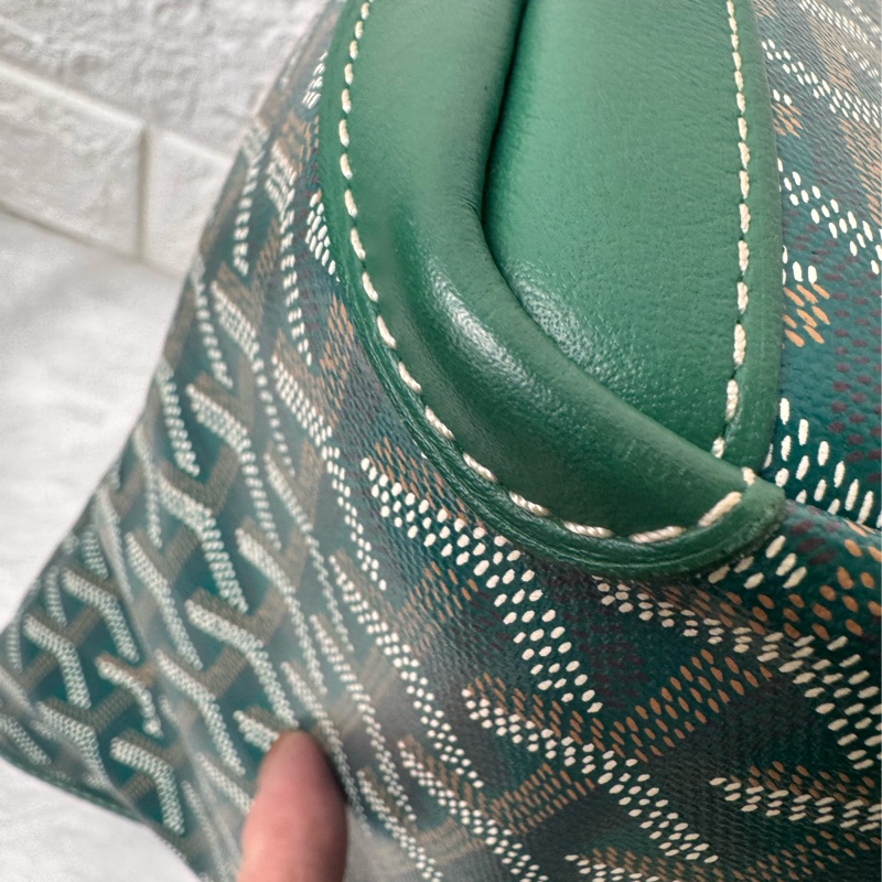 GOYARD- pm 綠荖花拉鍊托特包-15