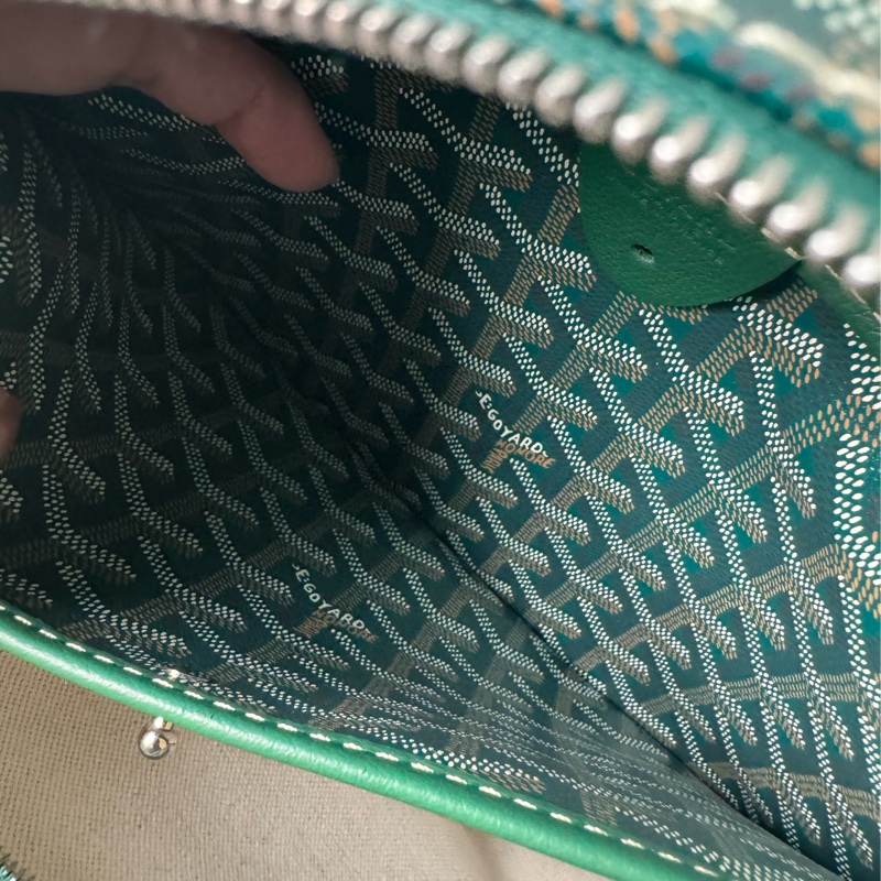 GOYARD- pm 綠荖花拉鍊托特包-24