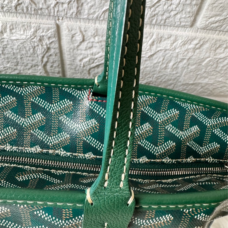 GOYARD- pm 綠荖花拉鍊托特包-34