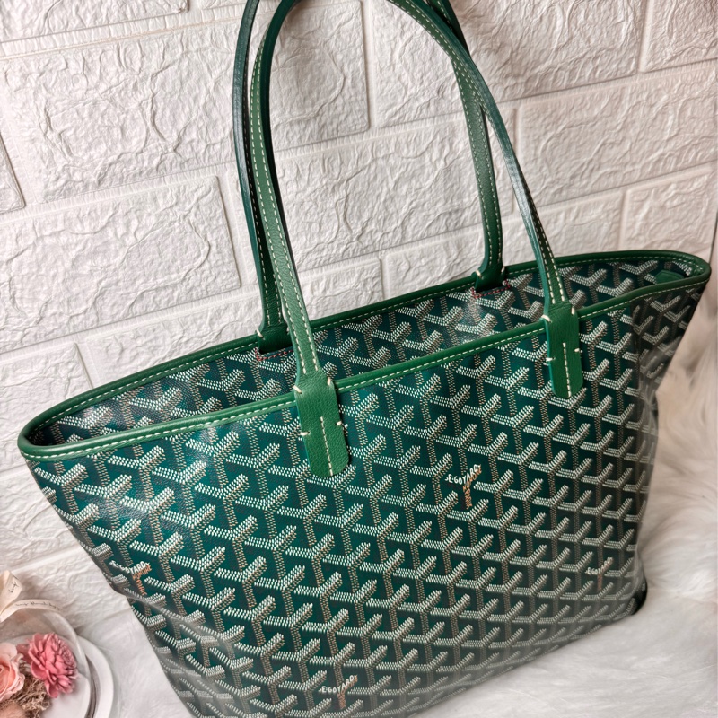 GOYARD- pm 綠荖花拉鍊托特包-38
