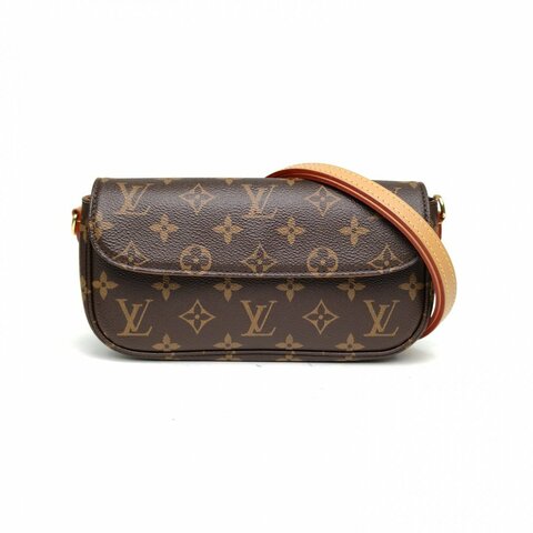 LOUIS VUITTON IVY鏈條腋下包老花PVC金扣晶片肩背包