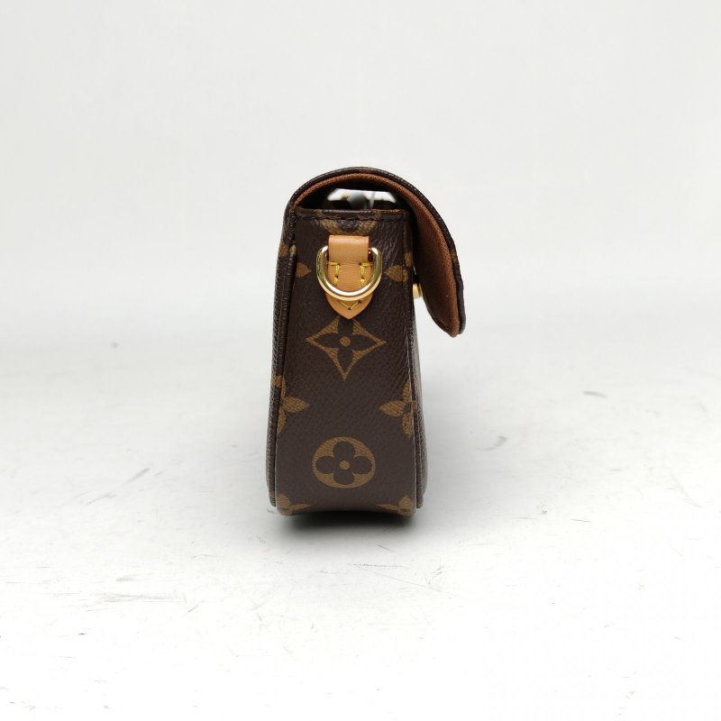 LOUIS VUITTON IVY鏈條腋下包老花PVC金扣晶片肩背包-3