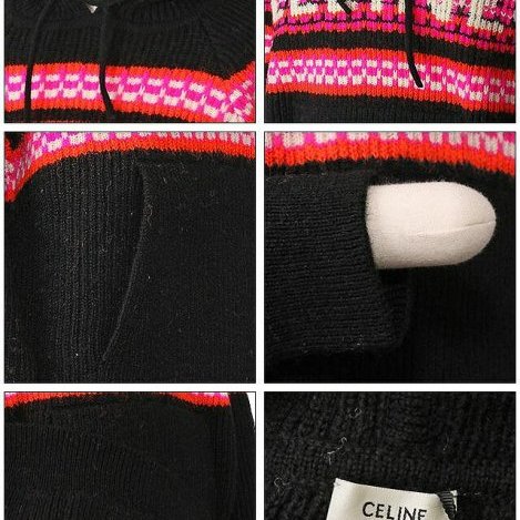 💎Han's house精品服飾💎 CELINE 刺繡 羊毛 連帽 毛衣 帽T 男女共穿 現貨 L  原價55600-5