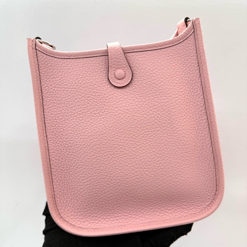 HERMES 愛馬仕 3Q Rose Sakura 櫻花粉EVELYN MINI 16 斜背包 CLEMENCE K刻-1