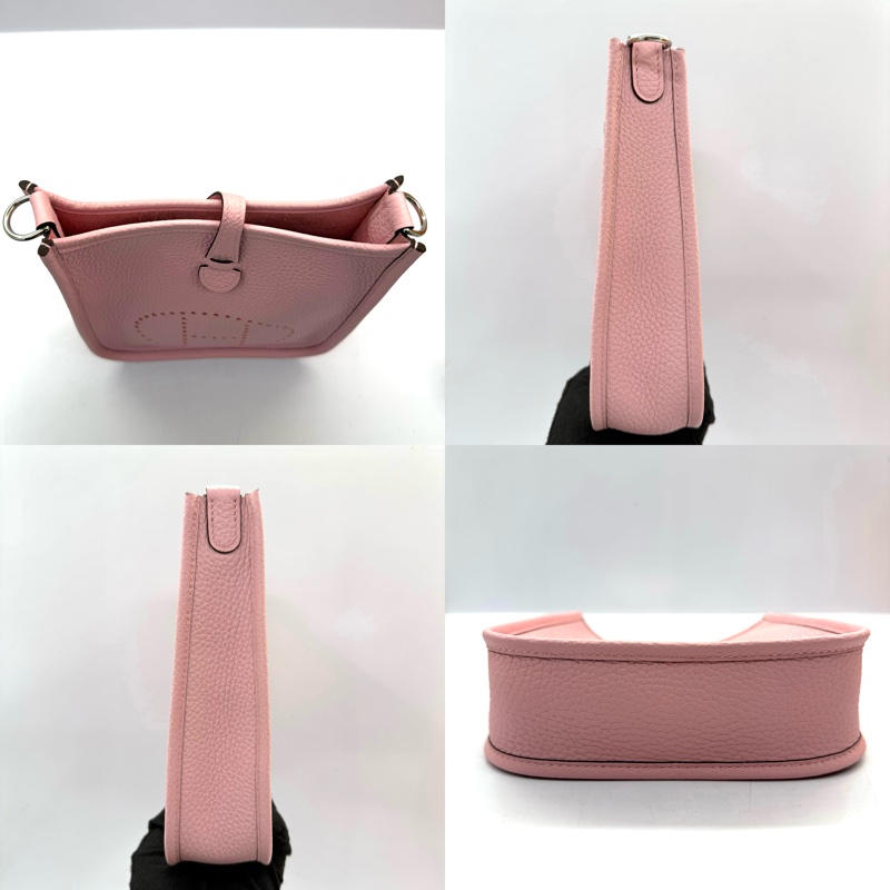 HERMES 愛馬仕 3Q Rose Sakura 櫻花粉EVELYN MINI 16 斜背包 CLEMENCE K刻-3