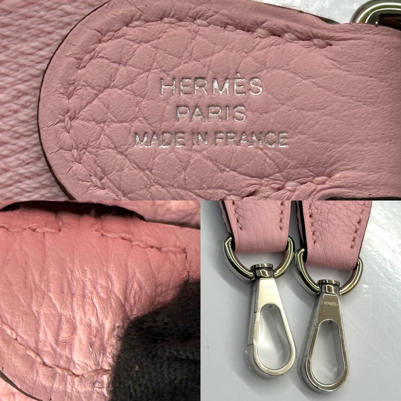 HERMES 愛馬仕 3Q Rose Sakura 櫻花粉EVELYN MINI 16 斜背包 CLEMENCE K刻-6