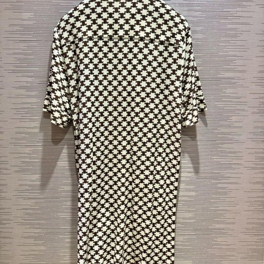 💎Han's house精品服飾💎celine 凱旋門 滿版 針織 羊毛和山羊絨 連身裙 洋裝 現貨 L 原價87600-1