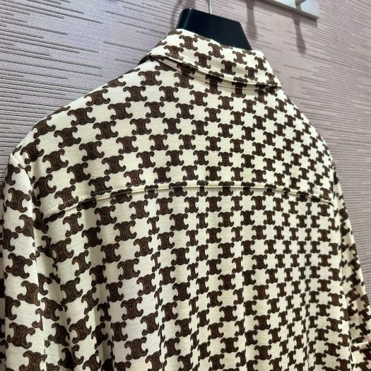 💎Han's house精品服飾💎celine 凱旋門 滿版 針織 羊毛和山羊絨 連身裙 洋裝 現貨 L 原價87600-4