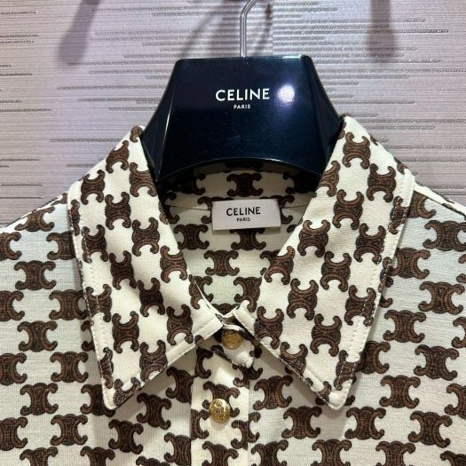 💎Han's house精品服飾💎celine 凱旋門 滿版 針織 羊毛和山羊絨 連身裙 洋裝 現貨 L 原價87600-5
