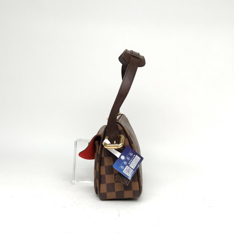 LOUIS VUITTON 中古賓士單肩包棕色棋盤格PVC金扣2006肩背包-1