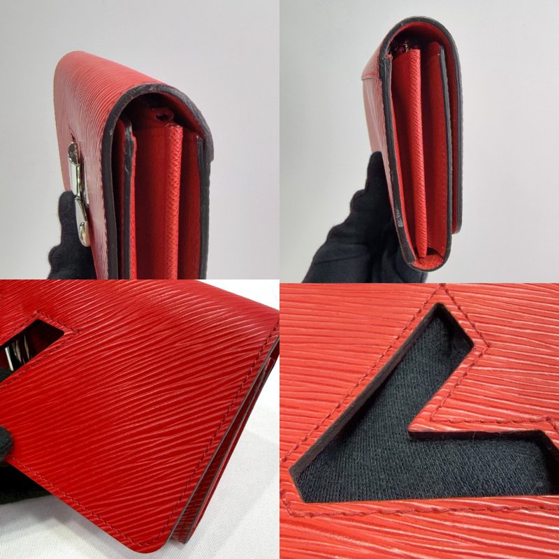 LV Twist水波紋紅銀扣鎖長夾-6