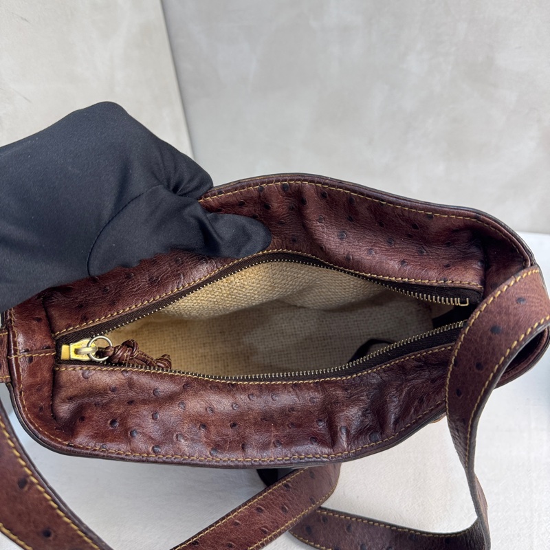 【赫蒂國際精品】Fendi 復古鴕鳥皮編織斜背包 vintage 二手 中古-16