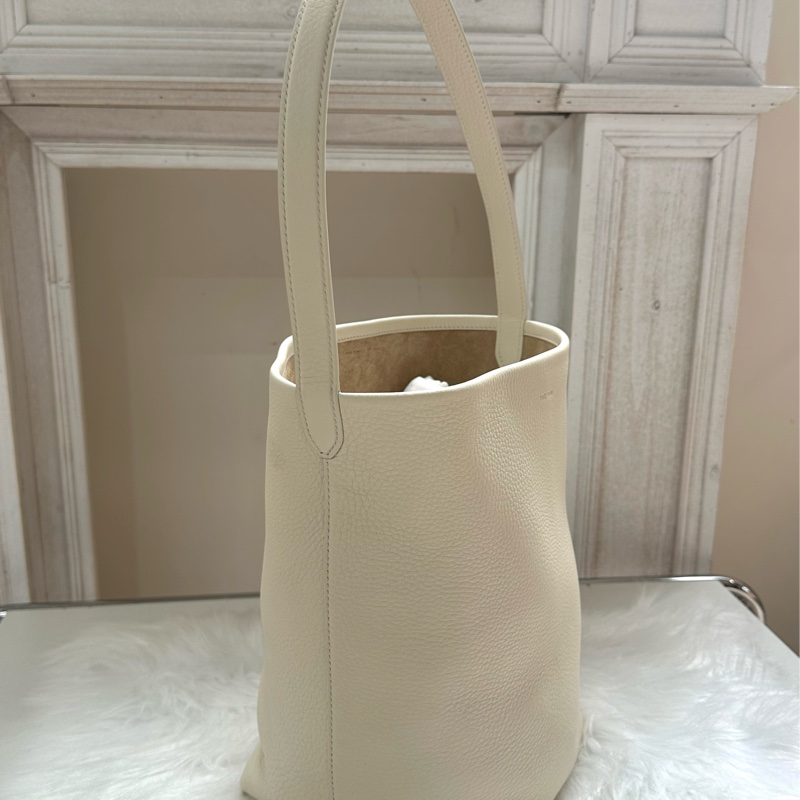 The Row N/S Park Medium Tote Bag 中號 皮革托特包 象白色-1