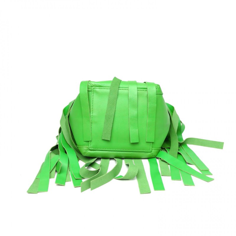 BALENCIAGA 綠色牛皮銀扣流蘇手提包肩背包-4
