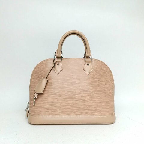 LOUIS VUITTON ALMA貝殼包小號奶茶色EPI水波紋牛皮肩背包