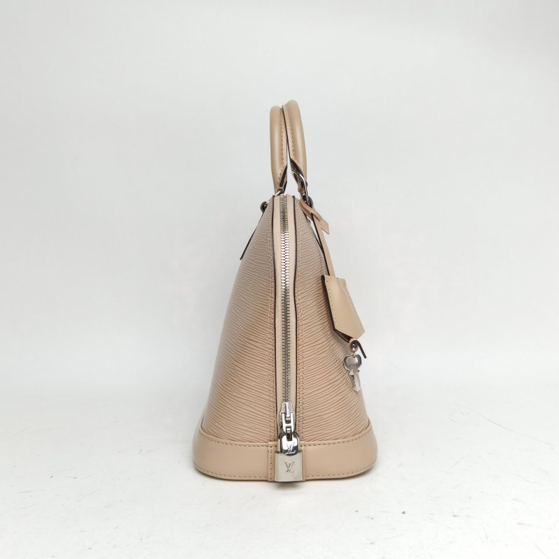 LOUIS VUITTON ALMA貝殼包小號奶茶色EPI水波紋牛皮肩背包-1