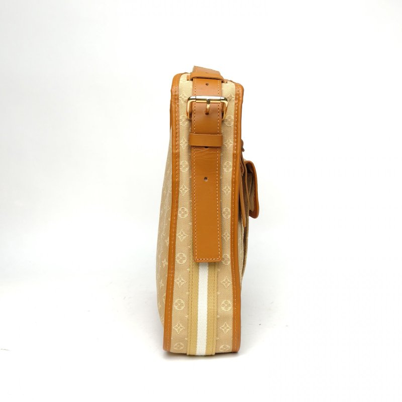 LOUIS VUITTON 棕色帆布金扣2005中古牛角單肩包肩背包-3