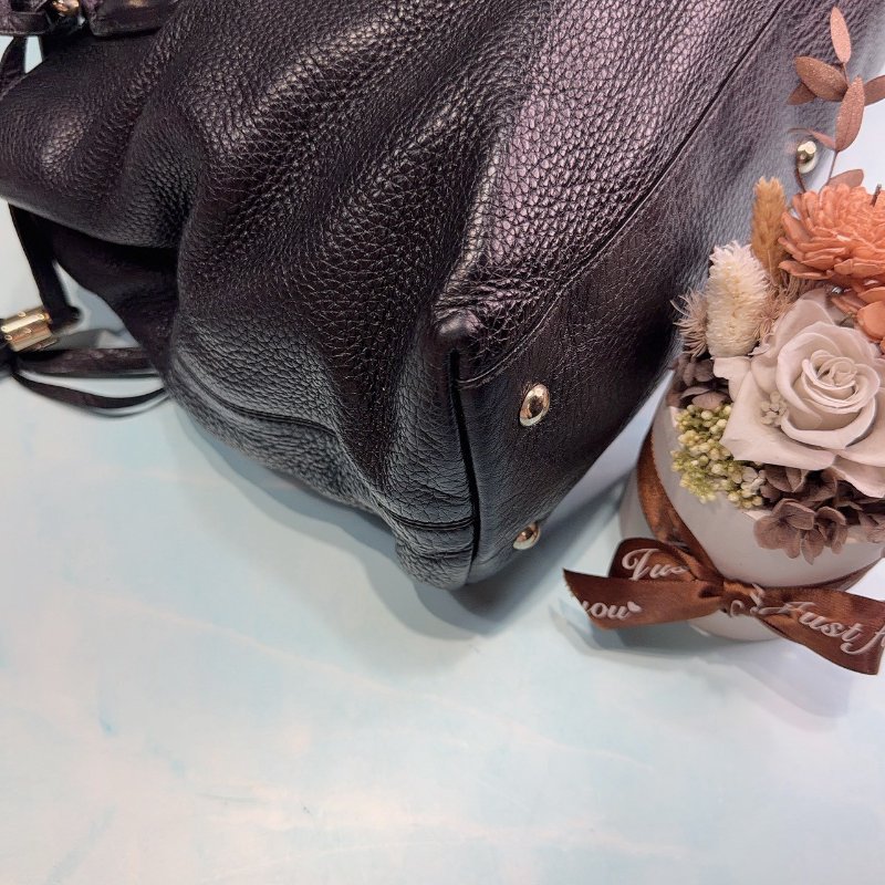 GUCCI SOHO黑色牛皮流蘇肩背包-9