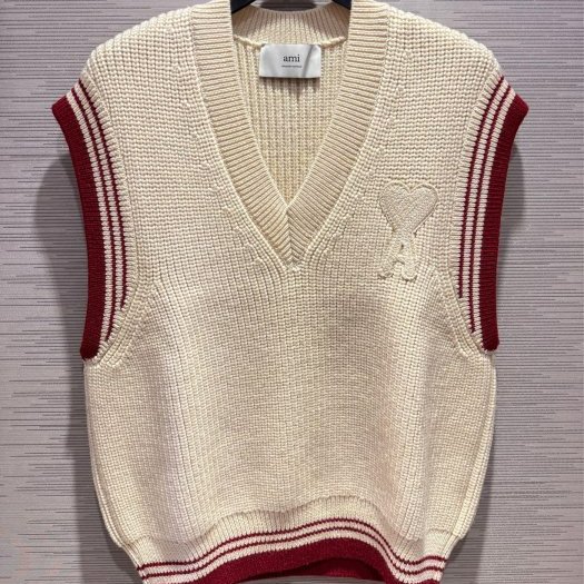 💎Han's house精品服飾💎AMI PARIS 愛心刺繡 針織 背心 可手水洗 義大利製 現貨 原價15000-1