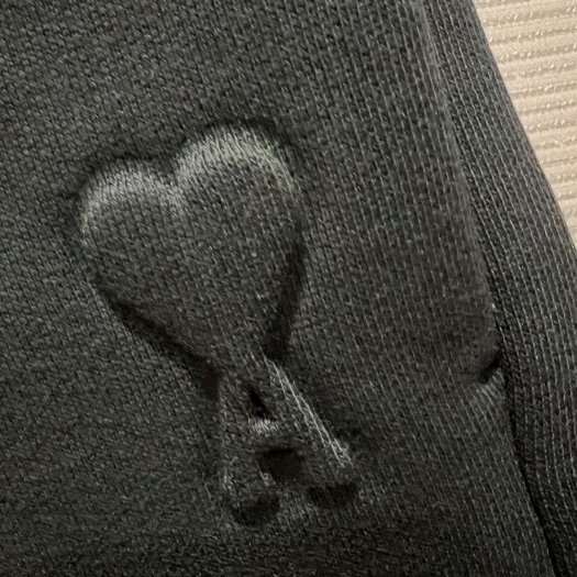 💎Han's house精品服飾💎PARIS LOGO 立體壓紋愛心 棉短褲 黑色-2