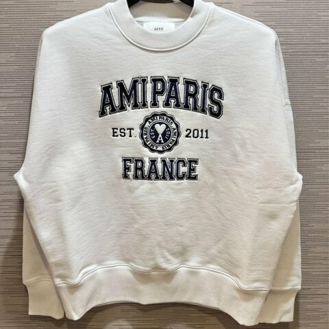 💎Han's house精品服飾💎AMI PARIS 愛心 刺繡 衛衣 大學T 男女共穿 現貨 XXS ~ M