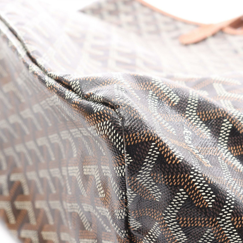 GOYARD Saint Louis PM 手提包，帆布皮革，黑色、棕色、多色，二手女款-14