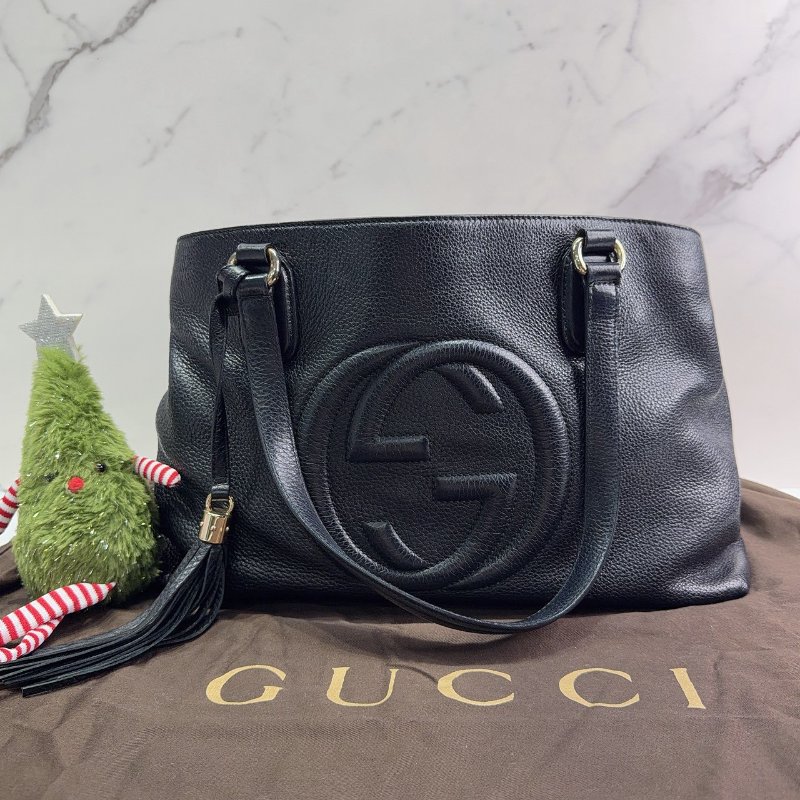 GUCCI SOHO GG黑色牛皮肩背包-0