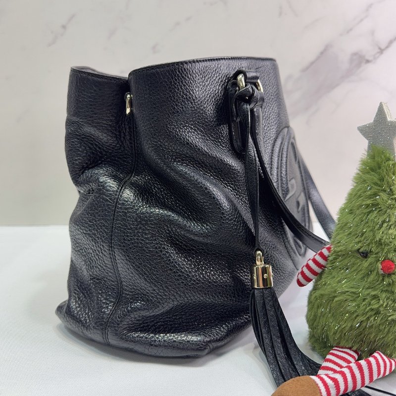 GUCCI SOHO GG黑色牛皮肩背包-3
