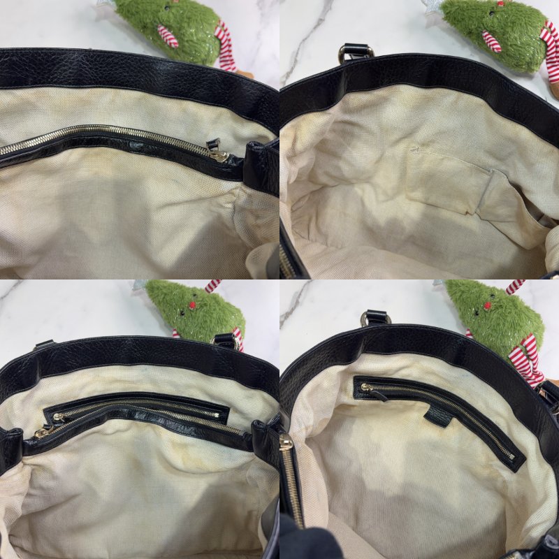 GUCCI SOHO GG黑色牛皮肩背包-5