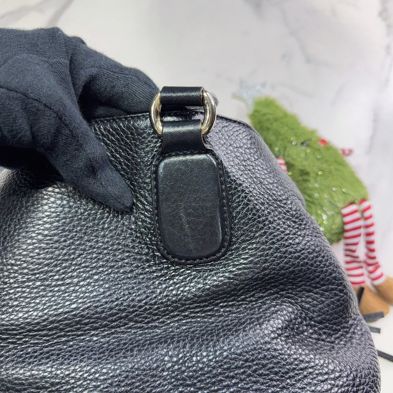 GUCCI SOHO GG黑色牛皮肩背包-6