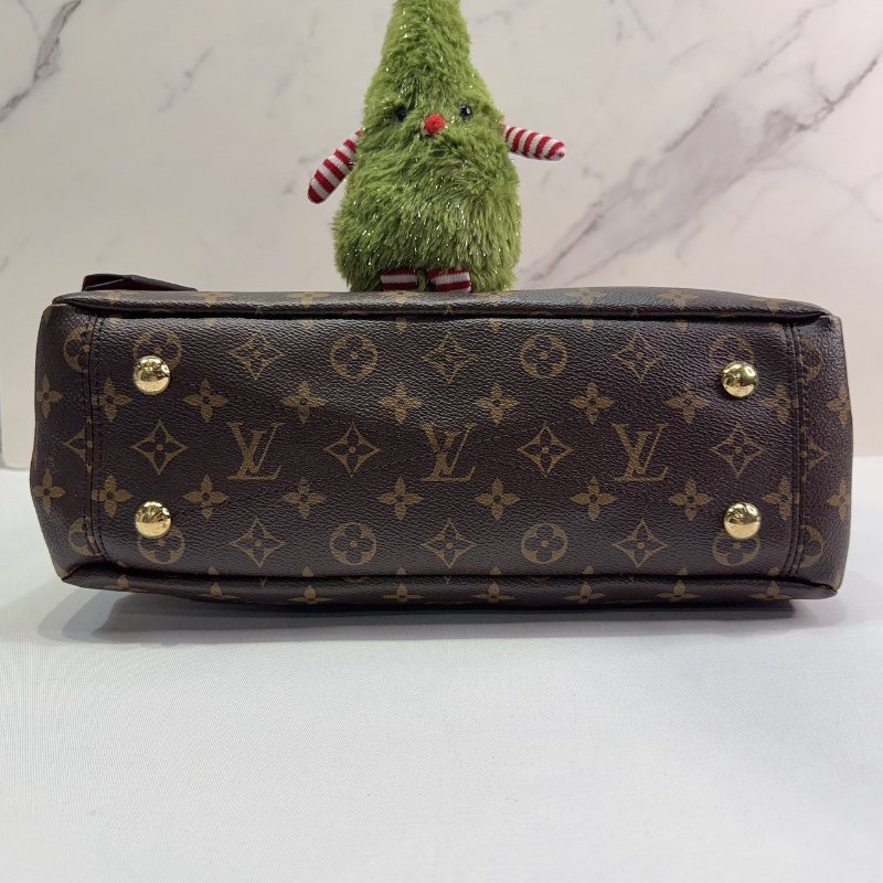 LV Monogram Pallas老花紅皮革肩背包-6
