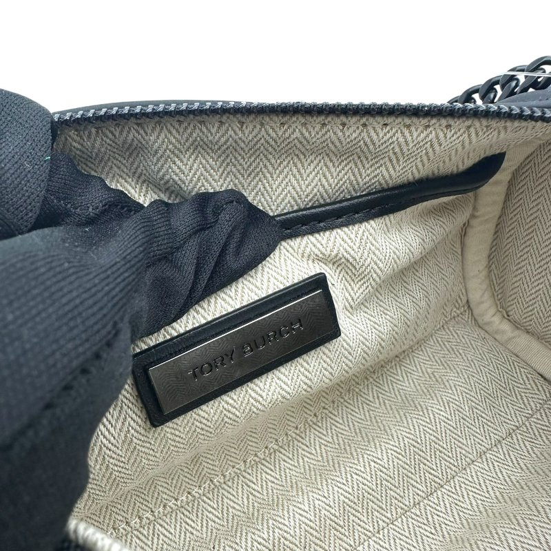 【美收精品】TORY BURCH 菱格黑色圓桶鍊條包 C-500【隔月月中將轉賣至日本 上架期限30天】-9