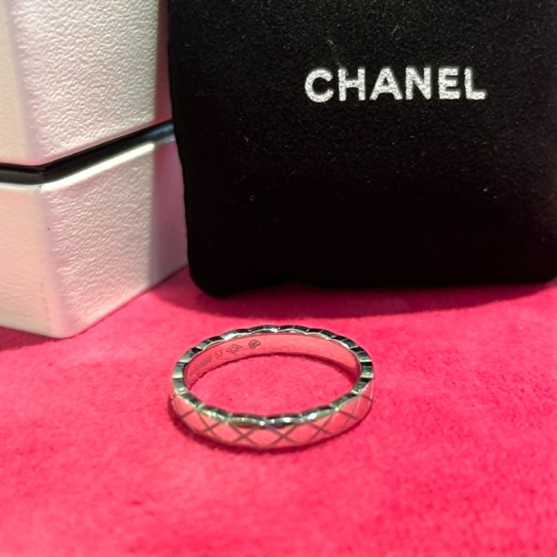 CHANEL COCO CRUSH戒指53號 白K-2