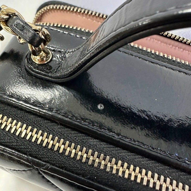 CHANEL❤️🔥全網最低價 🪭香奈兒黑金漆皮/難買稀有/手柄盒子/相機包/粉色內裡/千金感/小廢包-4