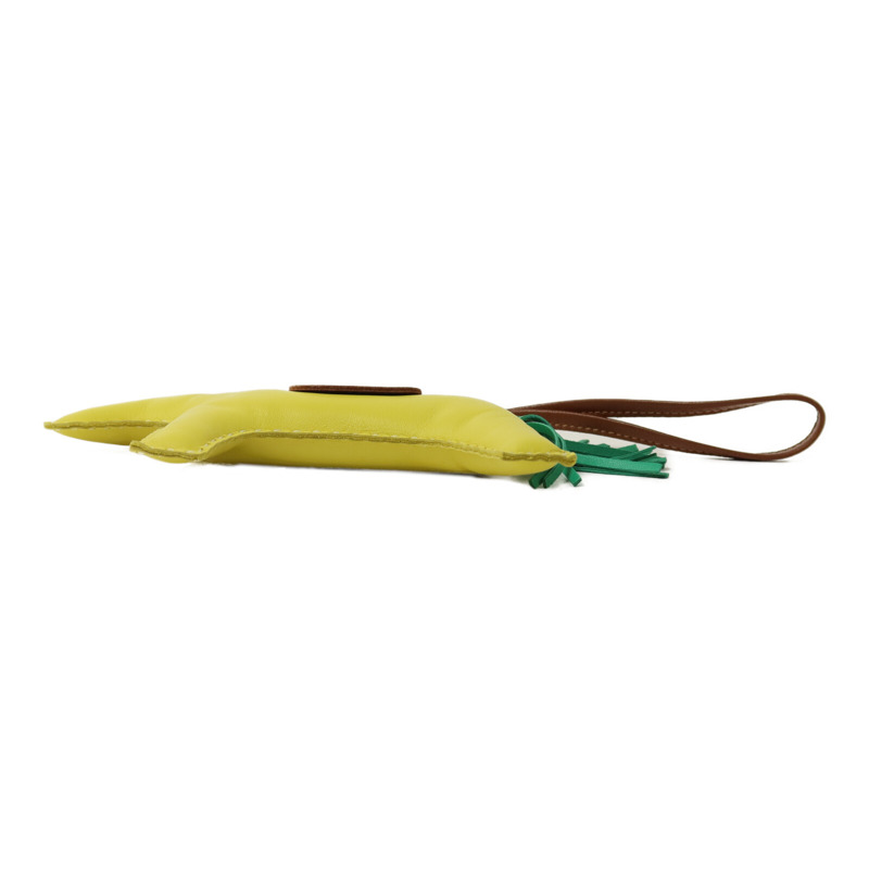 HERMES Milo皮革Rodeo GM掛飾Lime/Mint/Gold-2