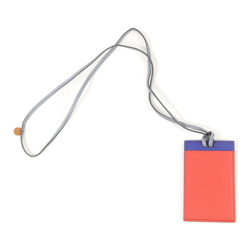 HERMES Epsom皮革Petit H Card Holder With Strap卡片套-1