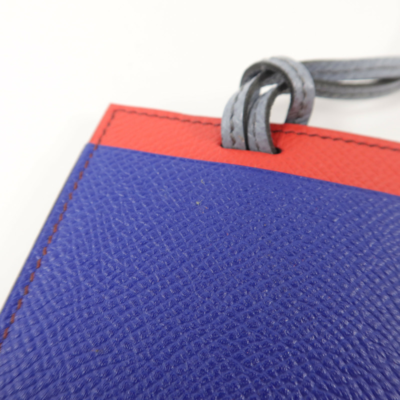 HERMES Epsom皮革Petit H Card Holder With Strap卡片套-11